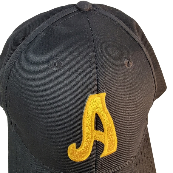 Black Baseball Cap Cursive "A" Hat Men's OS - Picture 10 of 11